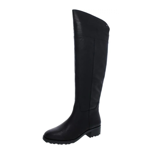 Vince Camuto Jorshie2 Wide Calf Tall Black Leather Boots Size 7M (EU 37.5) - Picture 1 of 15
